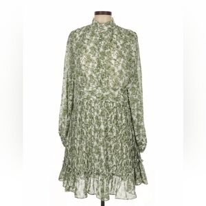 Ivy City Co Green Floral Dress L $76 Retail